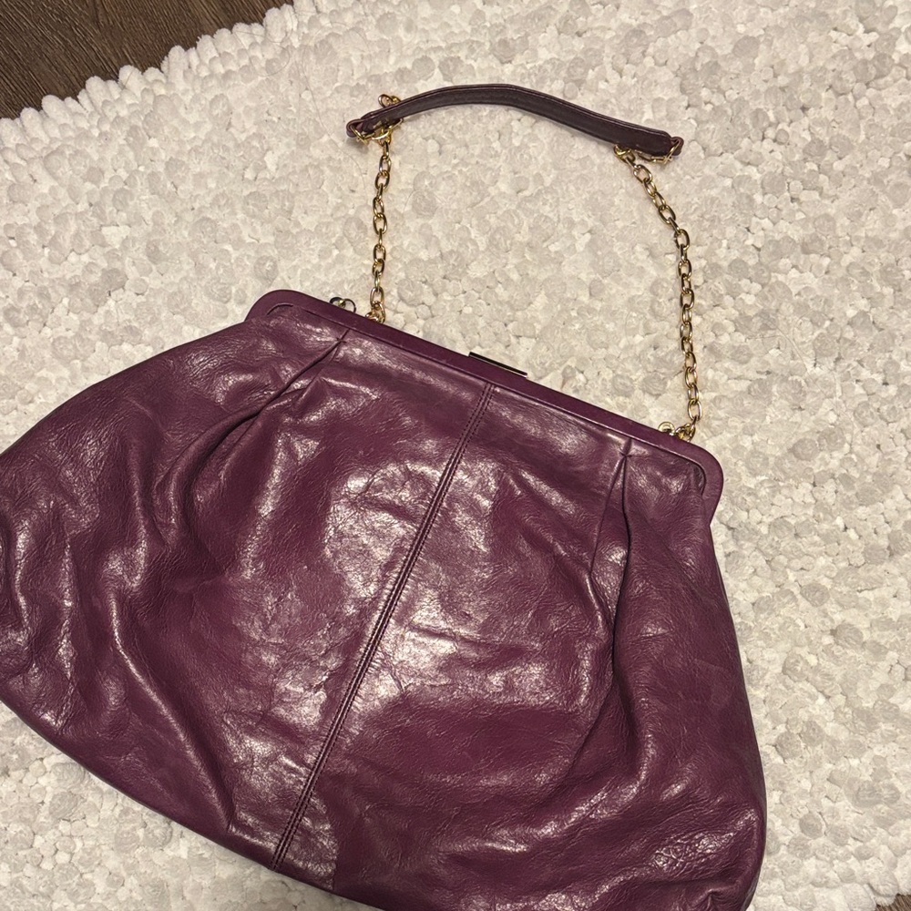 Elegant Purple Leather Women's Bag
